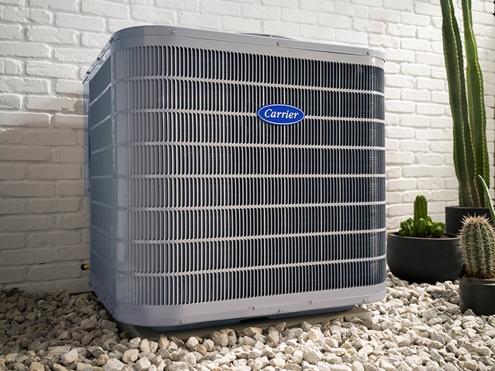 Carrier Performance Series residential air conditioner in Arizona desert setting