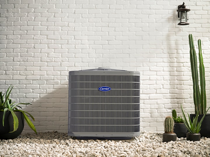 Carrier Performance Series air conditioner installed in Arizona desert landscape